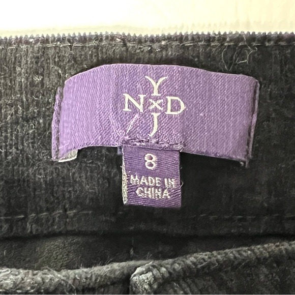 NYDJ Marilyn Mini Wale Corduroy Pants sz 8 Black Slim Straight Leg Staple Piece - Picture 8 of 15